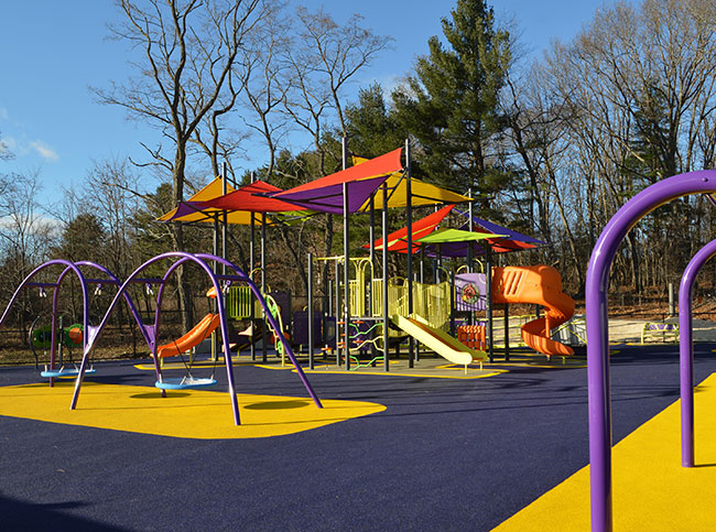 Wide view of new playground
