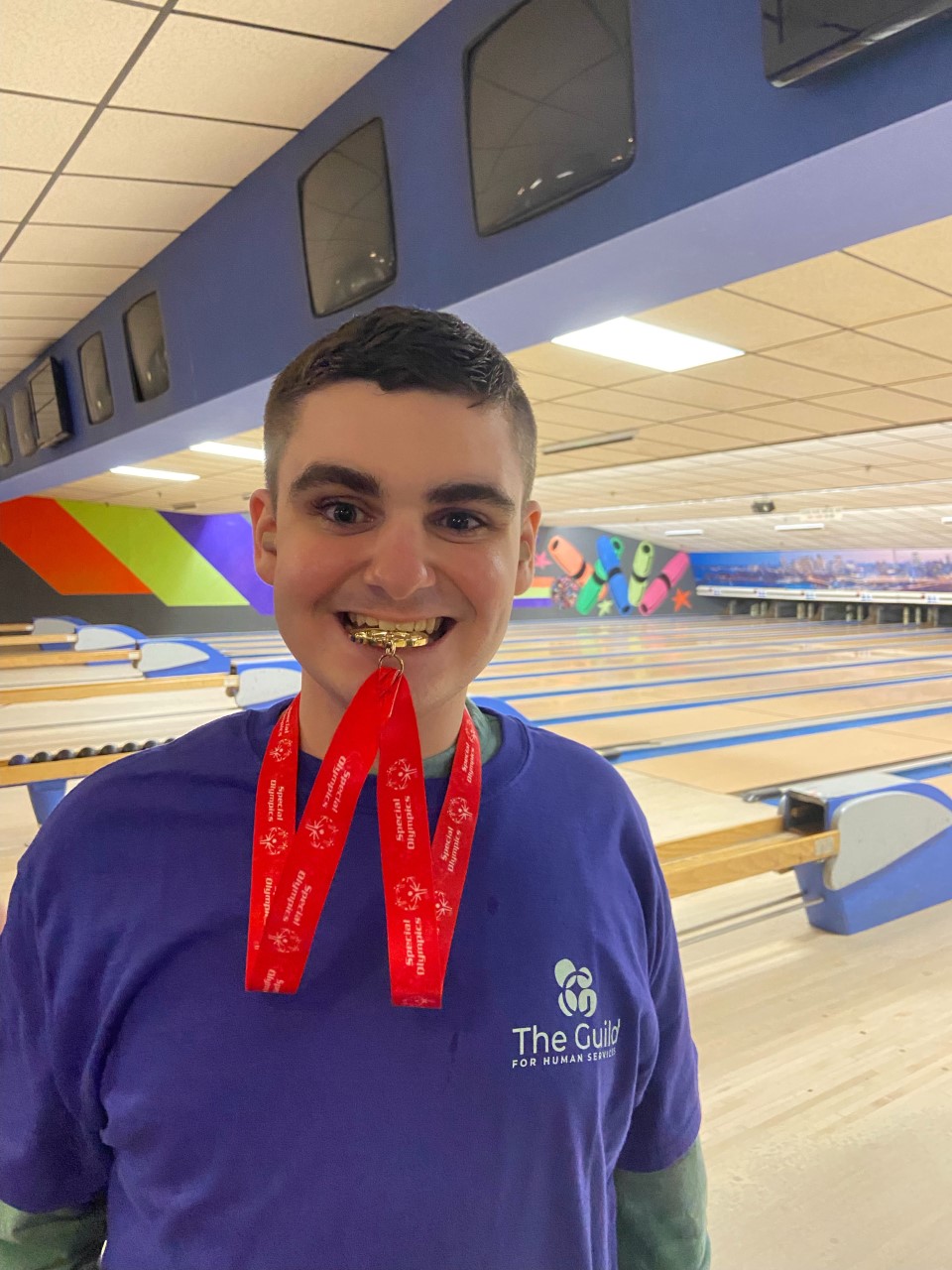 Guild student at Special Olympics bowling competition