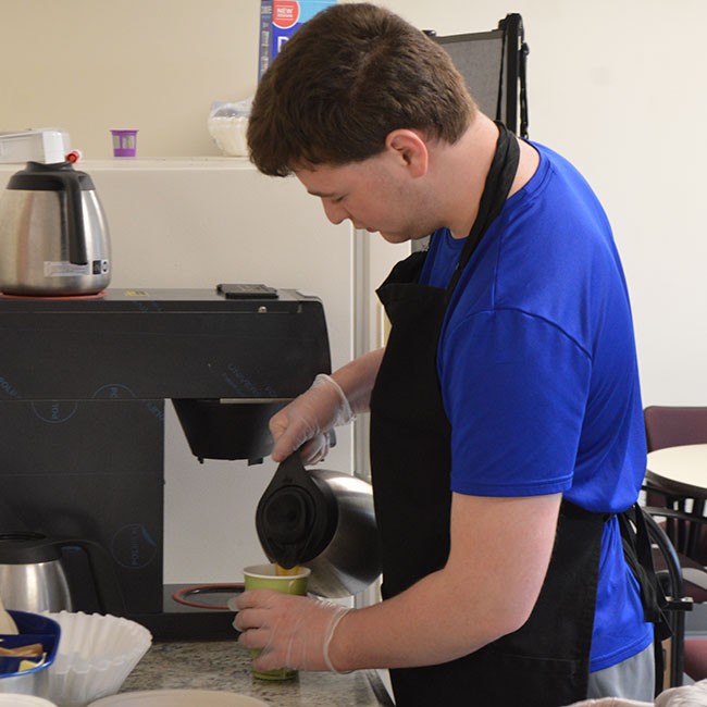 Student Working at the Coffee Shop