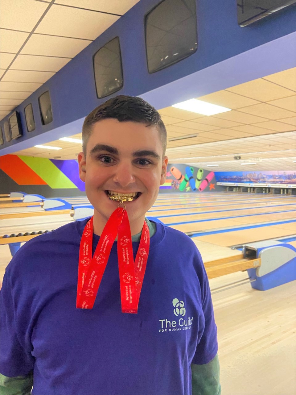 Guild student at Special Olympics bowling competition