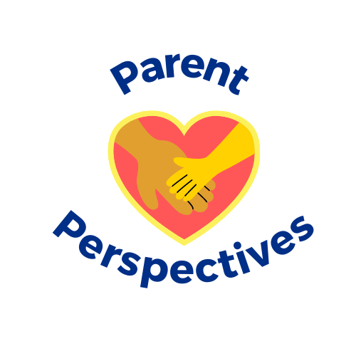 Parent Perspectives logo: red heart with two hands holding in the middle