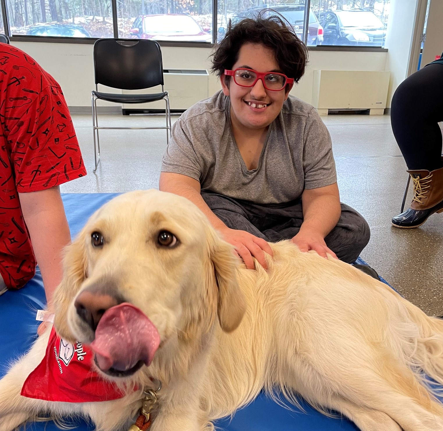 Guild student with therapy dog