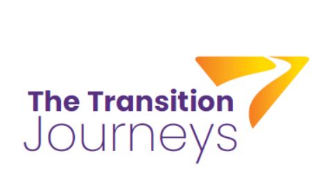 The Transition Journeys in purple text with yellow winding road graphic