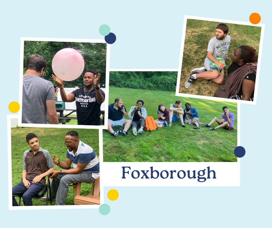 A collage of Foxborough direct support staff and residents