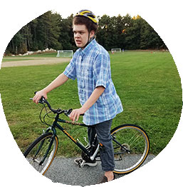 Student on bicycle