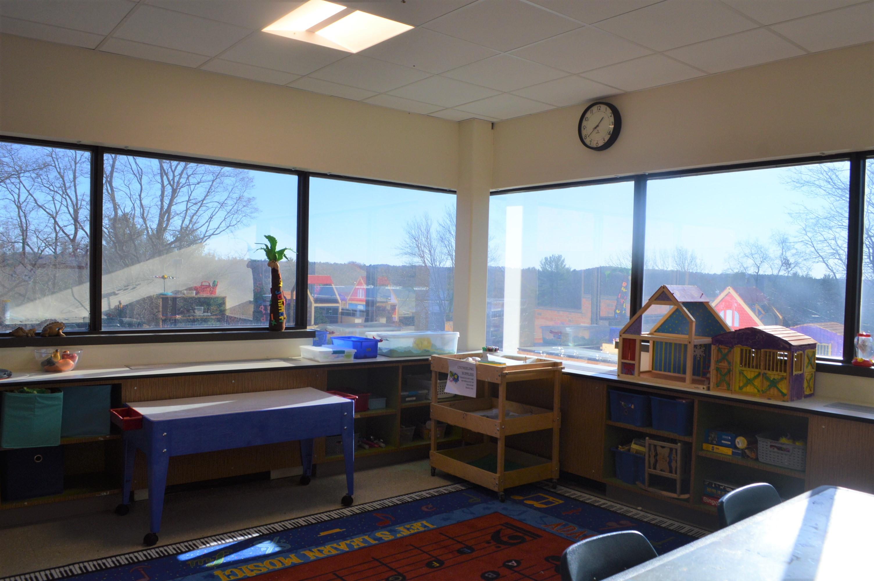 Counseling center therapy room