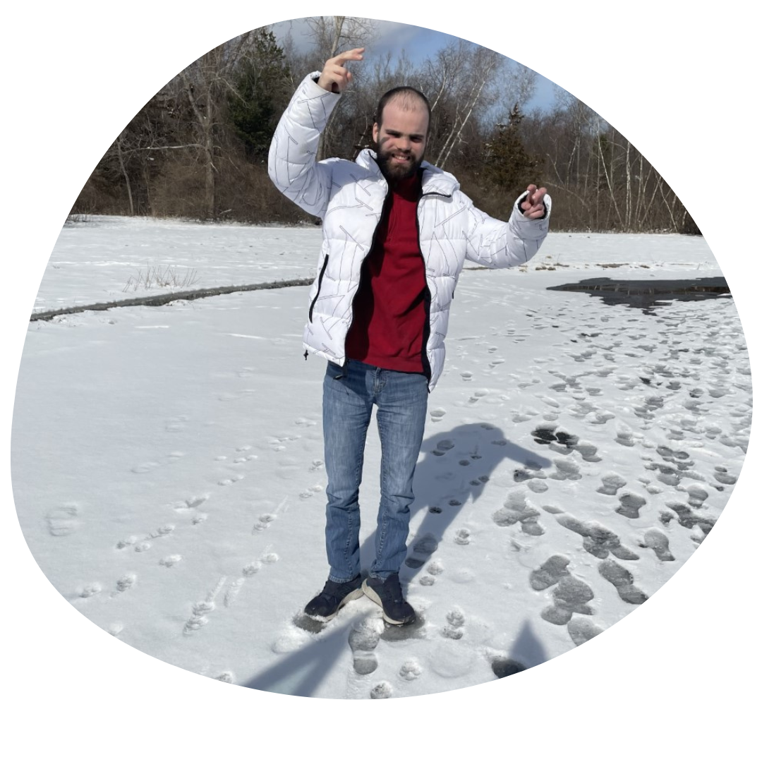 Man walking in the snow