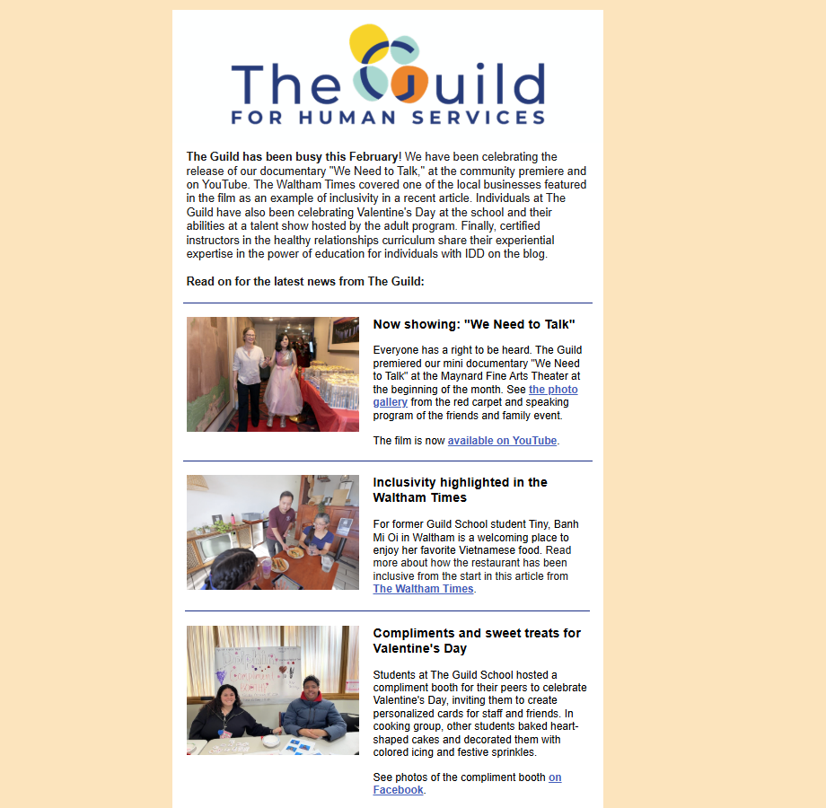 Screenshot of February 2026 newsletter at a glance