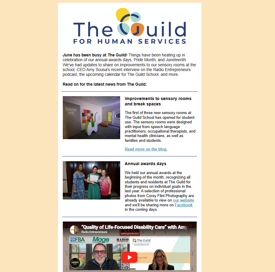 Screenshot of June 2025 newsletter at a glance