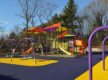 Wide view of new playground